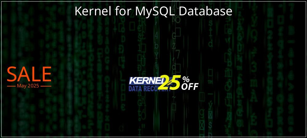 Kernel for MySQL Database coupon on World Party Day offer