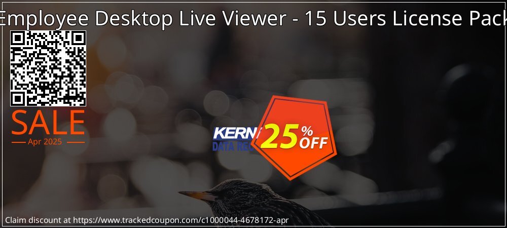 Employee Desktop Live Viewer - 15 Users License Pack coupon on Working Day offer