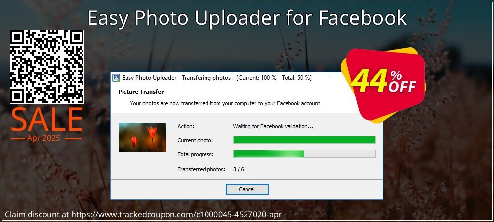 Easy Photo Uploader for Facebook coupon on National Walking Day offering sales