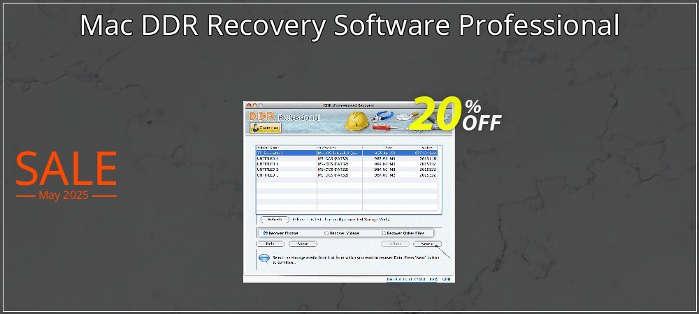 Mac DDR Recovery Software Professional coupon on Working Day offering sales