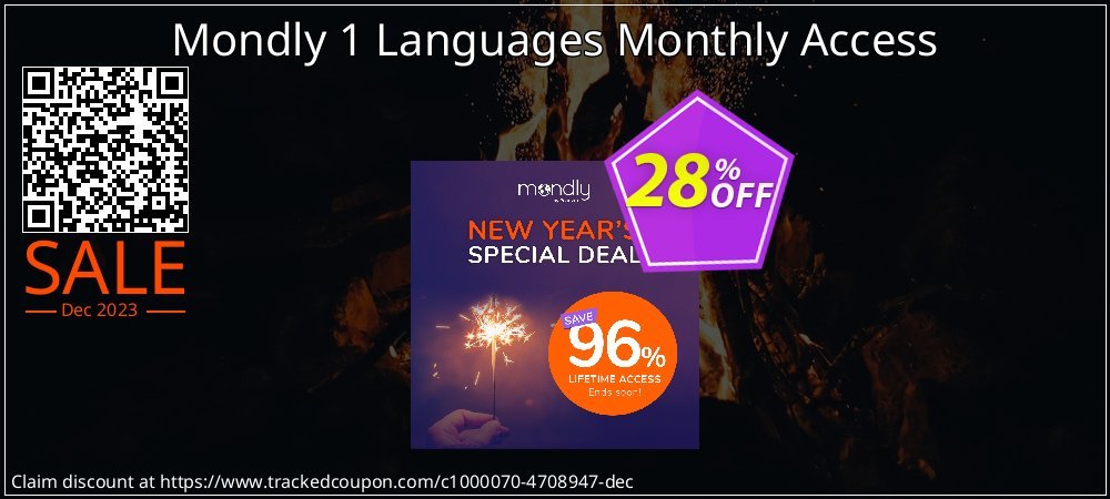 Mondly 1 Languages Monthly Access coupon on April Fools' Day offering discount