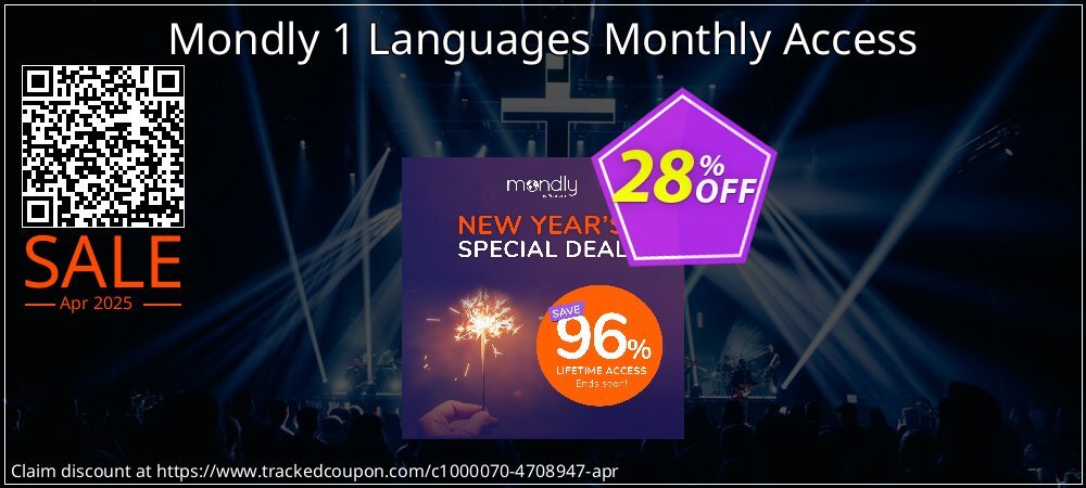 Mondly 1 Languages Monthly Access coupon on April Fools' Day offering discount