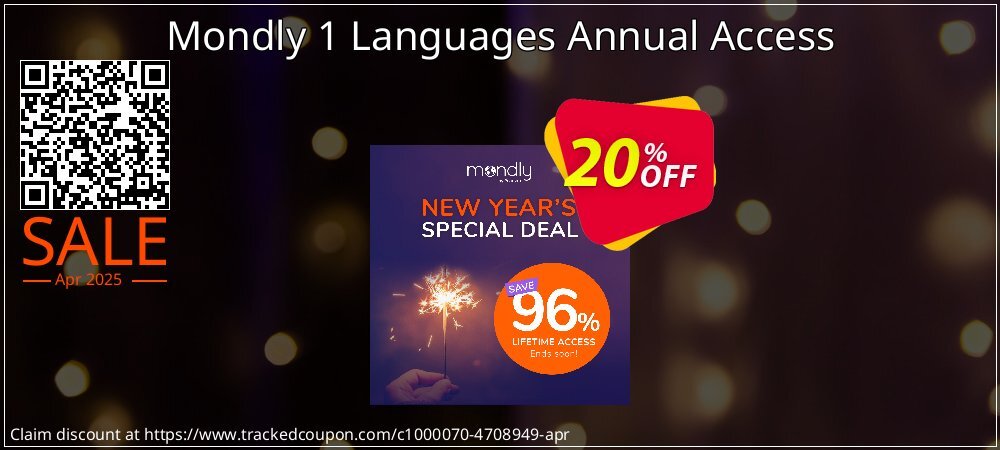 Mondly 1 Languages Annual Access coupon on Tell a Lie Day super sale