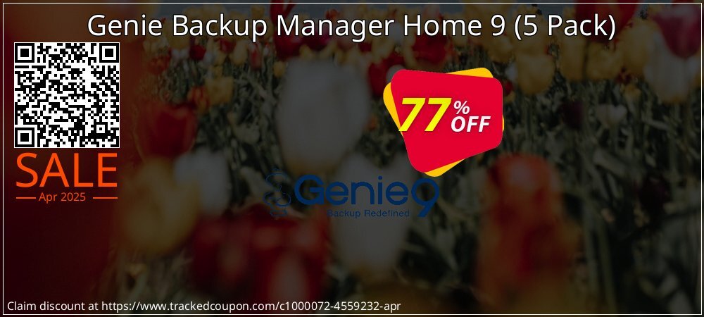 Genie Backup Manager Home 9 - 5 Pack  coupon on April Fools Day offering sales