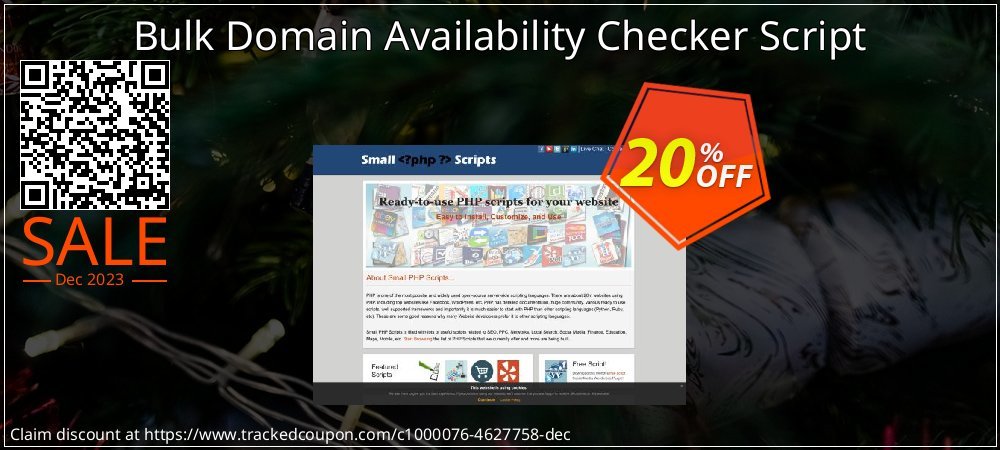 Get 20% OFF Bulk Domain Availability Checker Script promotions
