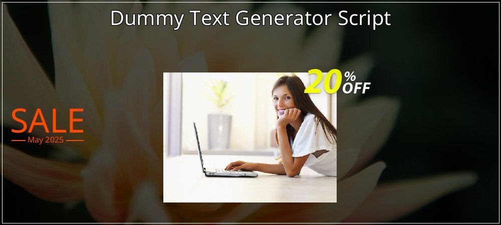 Dummy Text Generator Script coupon on National Smile Day offering discount