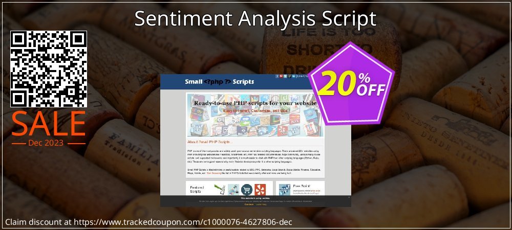 Sentiment Analysis Script coupon on World Party Day offering discount