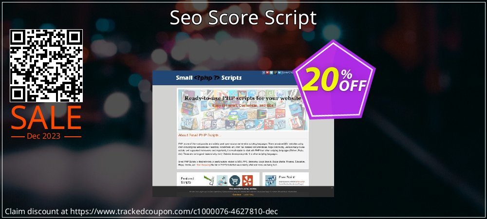 Get 20% OFF Seo Score Script offering sales