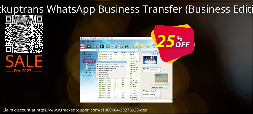 Backuptrans WhatsApp Business Transfer - Business Edition  coupon on National Walking Day super sale