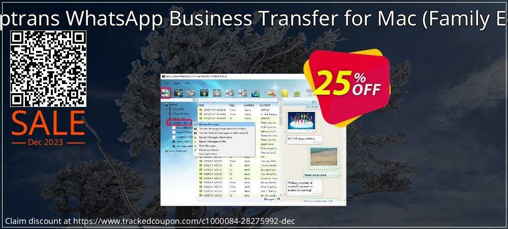 Backuptrans WhatsApp Business Transfer for Mac - Family Edition  coupon on April Fools' Day offering sales