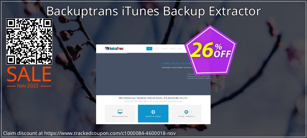 Backuptrans iTunes Backup Extractor coupon on Hug Day offering sales