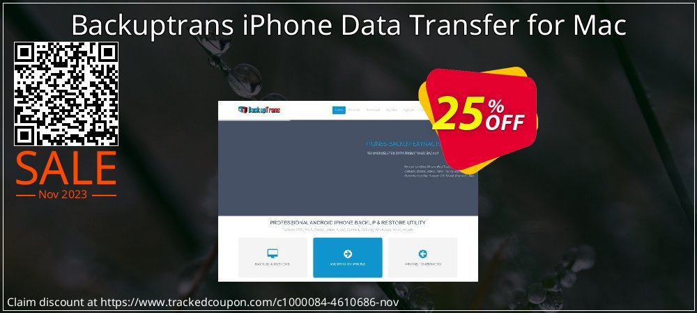 Backuptrans iPhone Data Transfer for Mac coupon on Women Day sales