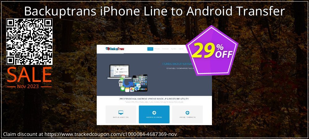 Backuptrans iPhone Line to Android Transfer coupon on Earth Hour discount