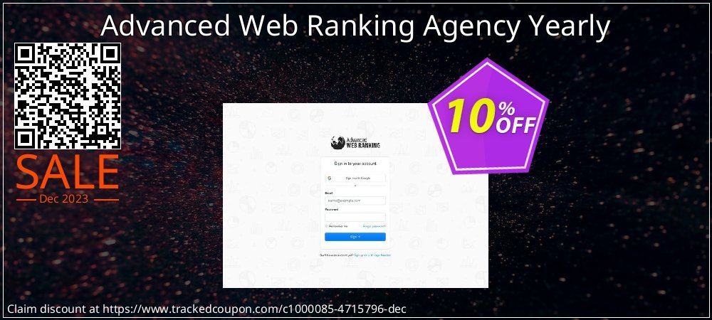 Advanced Web Ranking Agency Yearly coupon on World Party Day deals