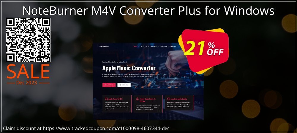 Get 20% OFF NoteBurner M4V Converter Plus for Windows offering sales