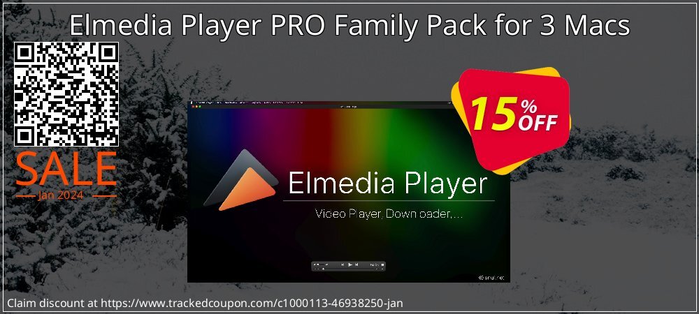 Elmedia Player PRO Family Pack for 3 Macs coupon on Cyber Monday discounts