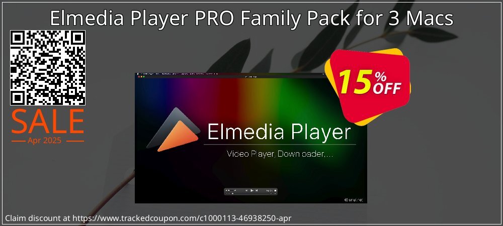 Elmedia Player PRO Family Pack for 3 Macs coupon on National Walking Day sales