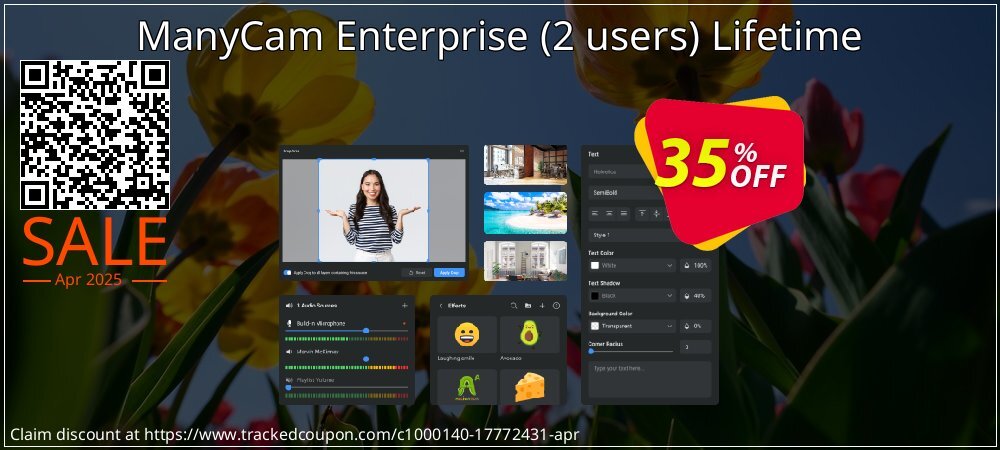 ManyCam Enterprise - 2 users Lifetime coupon on World Party Day offering discount