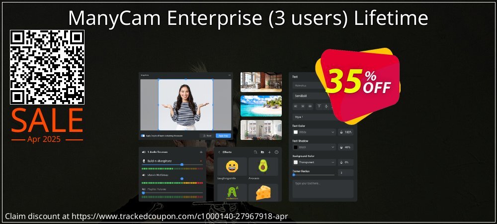 ManyCam Enterprise - 3 users Lifetime coupon on Easter Day discount