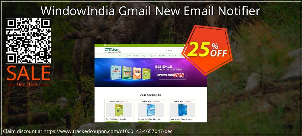 WindowIndia Gmail New Email Notifier coupon on April Fools' Day promotions
