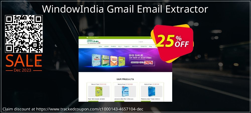 Get 25% OFF WindowIndia Gmail Email Extractor promo