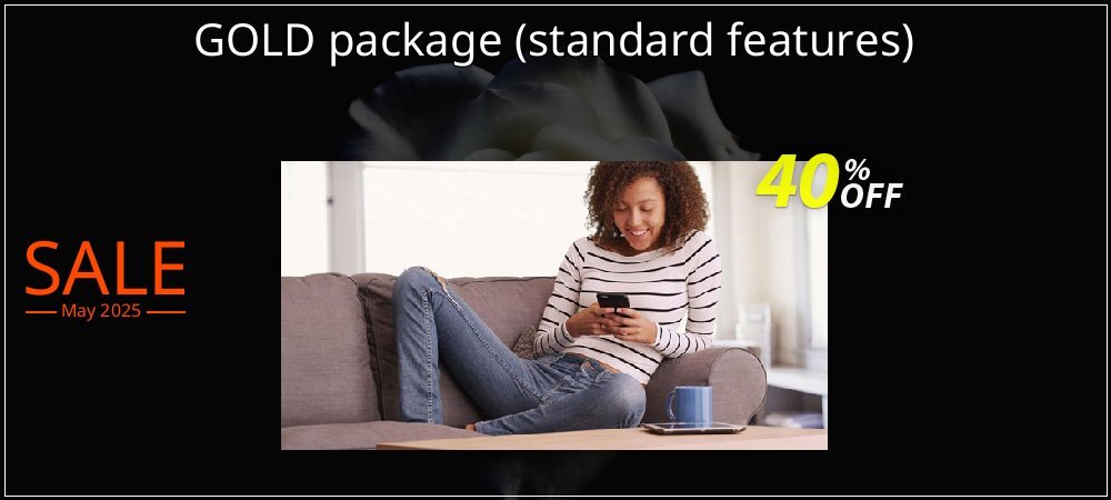 GOLD package - standard features  coupon on World Party Day offering discount