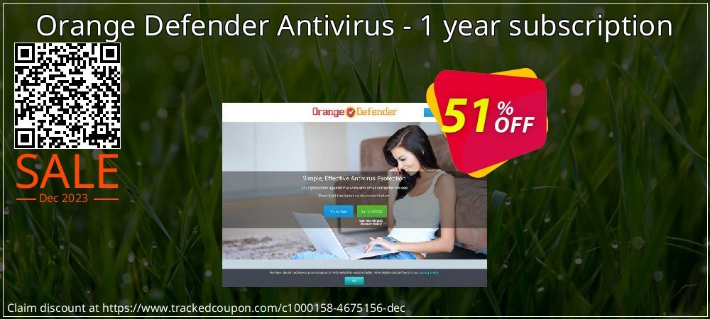 Orange Defender Antivirus - 1 year subscription coupon on World Party Day super sale