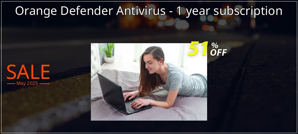 Orange Defender Antivirus - 1 year subscription coupon on World Party Day super sale