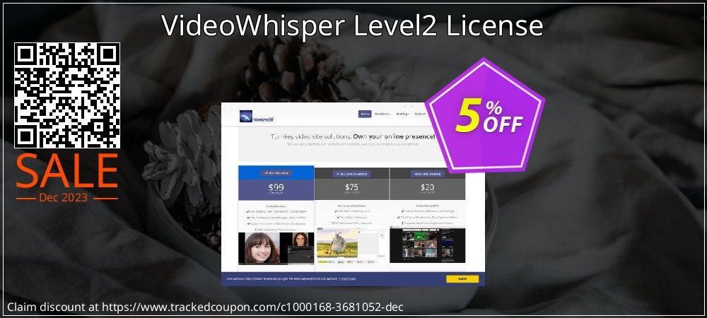 VideoWhisper Level2 License coupon on April Fools Day super sale