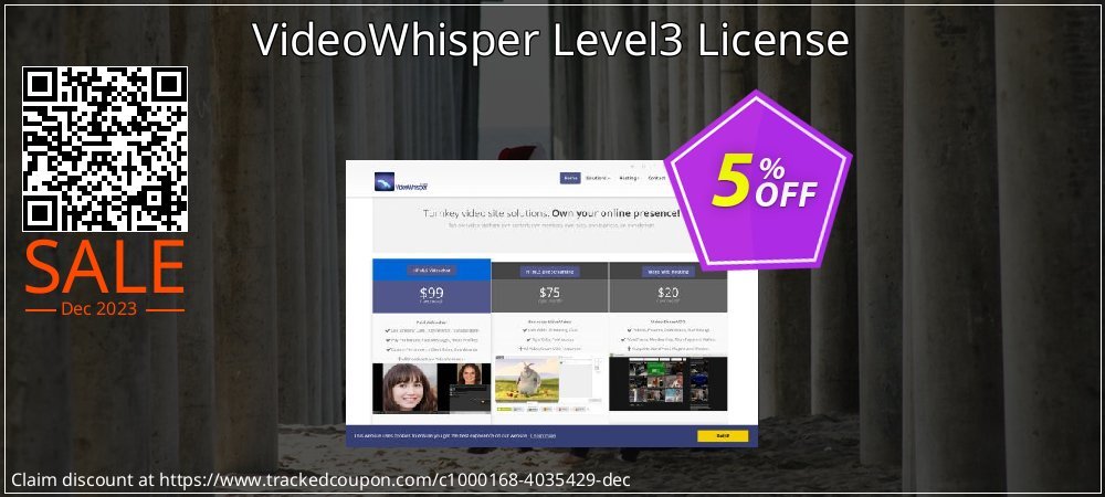 Get 5% OFF VideoWhisper Level3 License offering sales