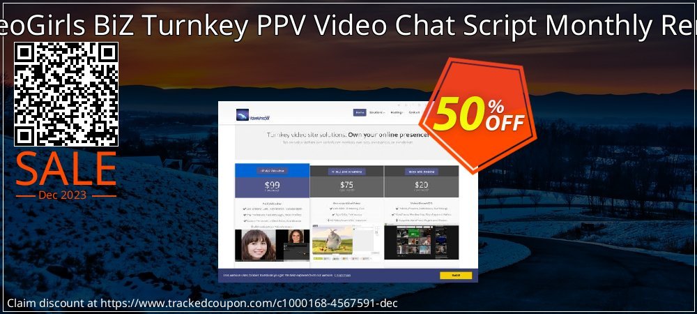 VideoGirls BiZ Turnkey PPV Video Chat Script Monthly Rental coupon on World Party Day deals