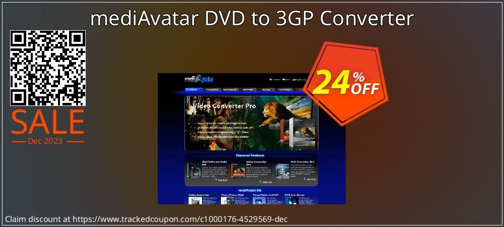 Get 20% OFF mediAvatar DVD to 3GP Converter offering sales