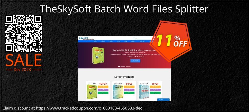 TheSkySoft Batch Word Files Splitter coupon on Virtual Vacation Day offering discount