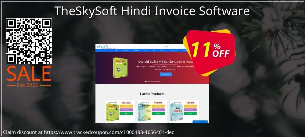 TheSkySoft Hindi Invoice Software coupon on World Party Day offering sales
