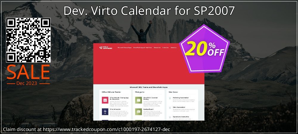 Dev. Virto Calendar for SP2007 coupon on April Fools' Day offering discount