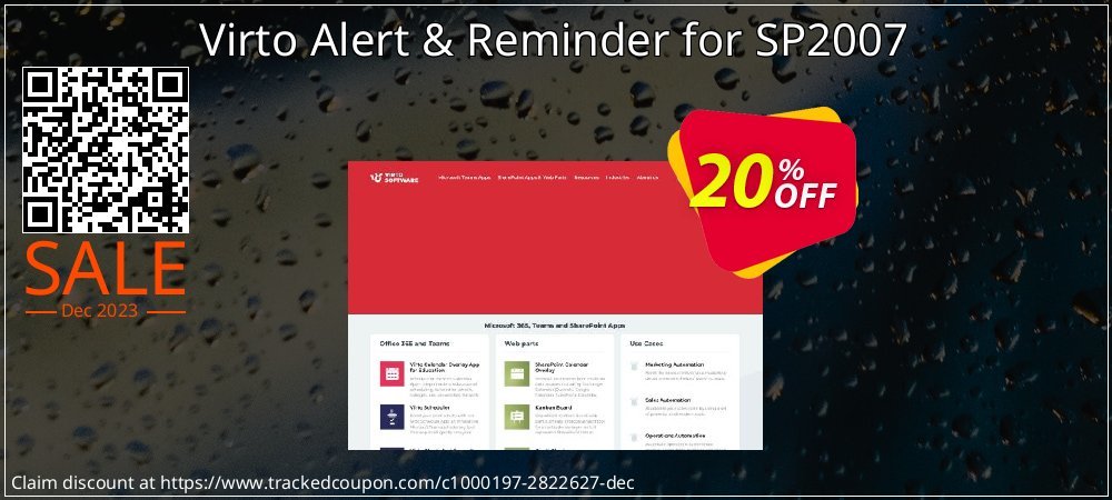 Virto Alert & Reminder for SP2007 coupon on April Fools' Day offering discount