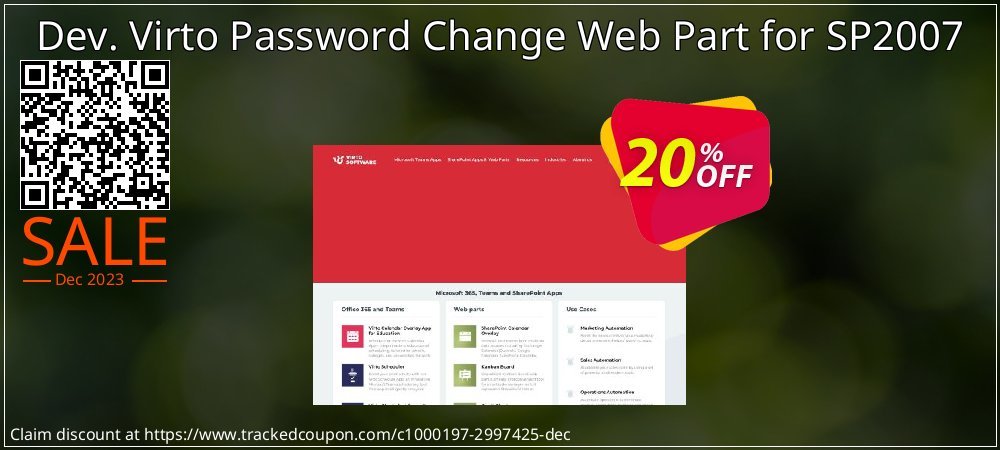 Dev. Virto Password Change Web Part for SP2007 coupon on National Walking Day offering discount