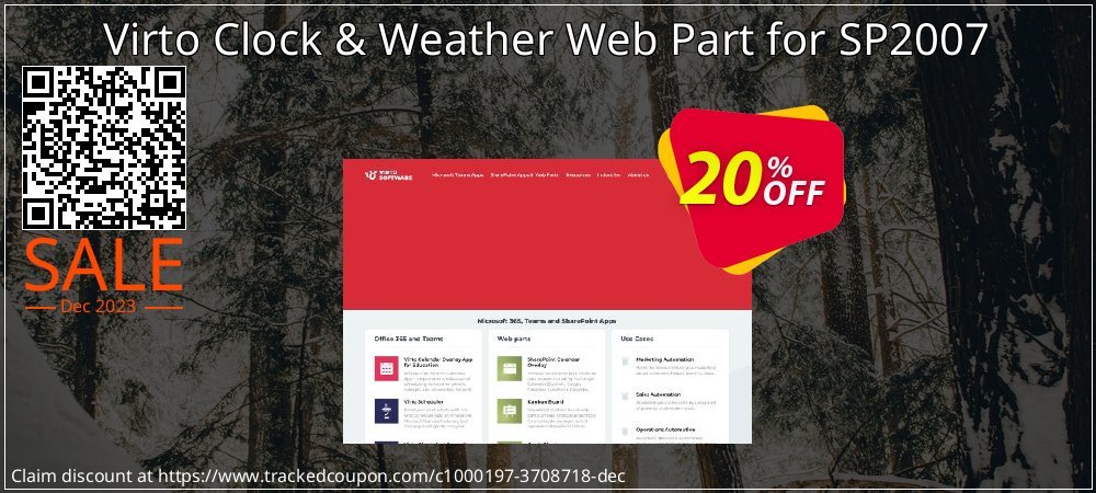 Get 20% OFF Virto Clock & Weather Web Part for SP2007 promo