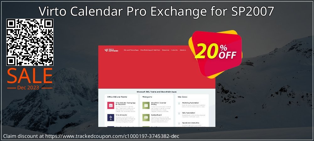 Virto Calendar Pro Exchange for SP2007 coupon on Working Day promotions
