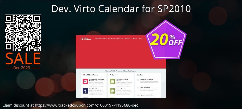 Dev. Virto Calendar for SP2010 coupon on National Walking Day promotions