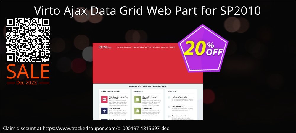 Virto Ajax Data Grid Web Part for SP2010 coupon on April Fools' Day deals