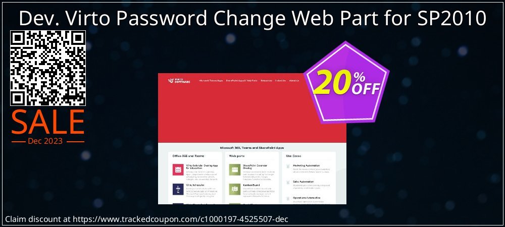 Dev. Virto Password Change Web Part for SP2010 coupon on April Fools Day offer