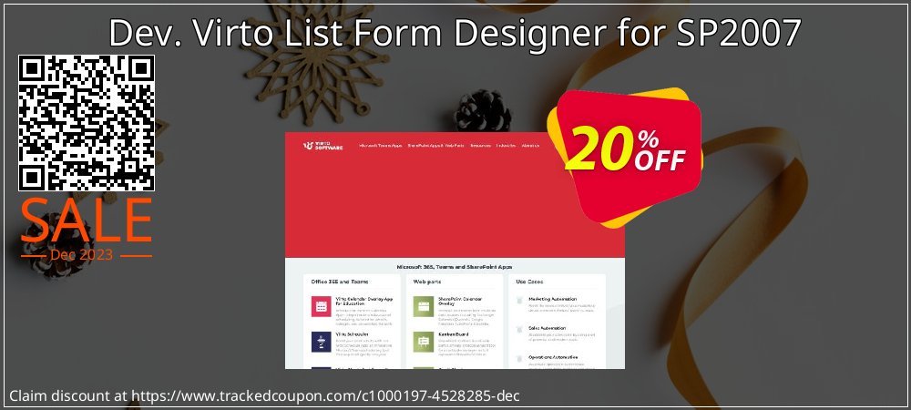 Dev. Virto List Form Designer for SP2007 coupon on National Walking Day sales