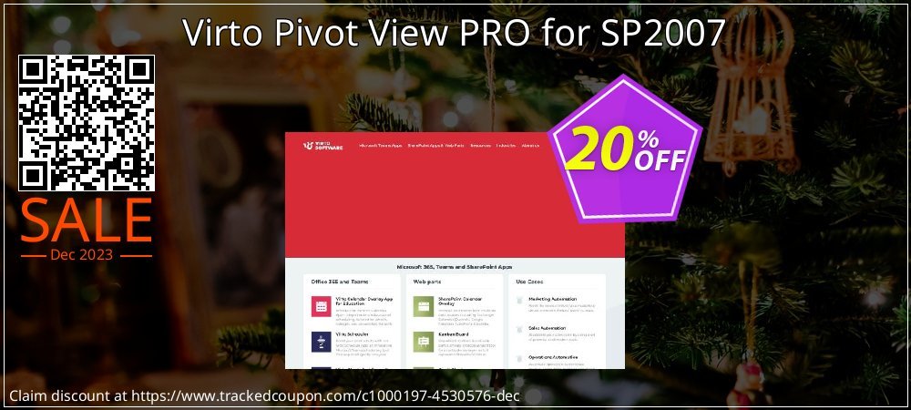 Virto Pivot View PRO for SP2007 coupon on Palm Sunday offering discount