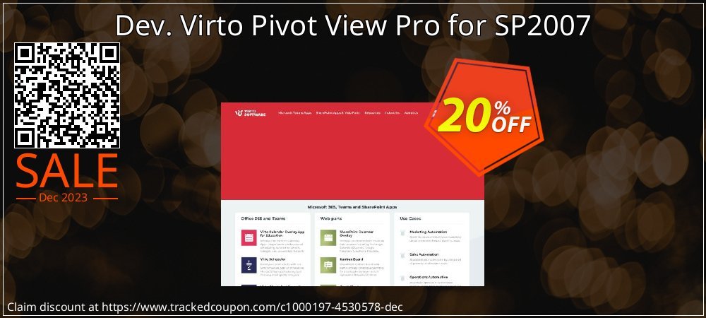 Dev. Virto Pivot View Pro for SP2007 coupon on Easter Day discounts
