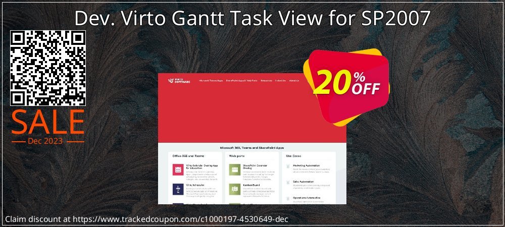 Dev. Virto Gantt Task View for SP2007 coupon on April Fools' Day offering sales