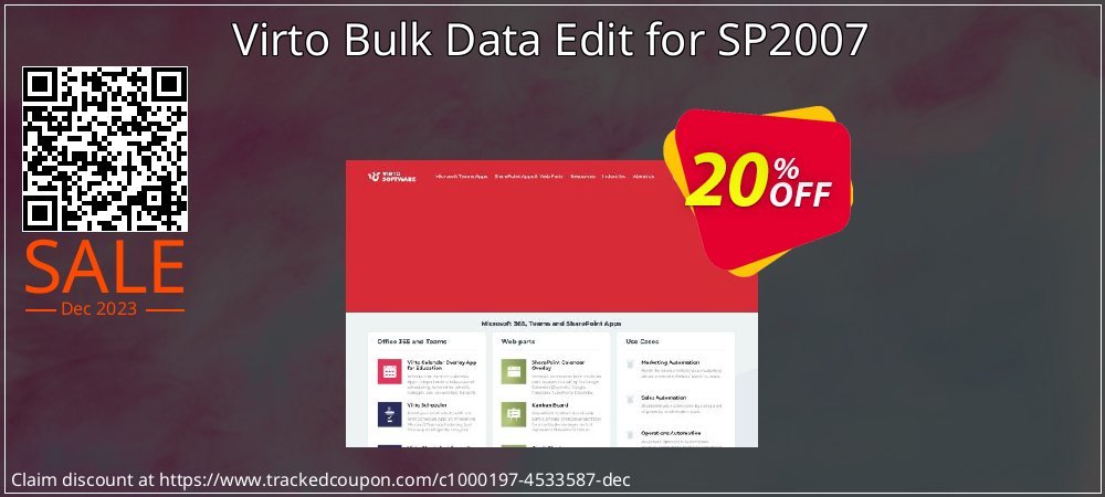 Virto Bulk Data Edit for SP2007 coupon on April Fools' Day deals