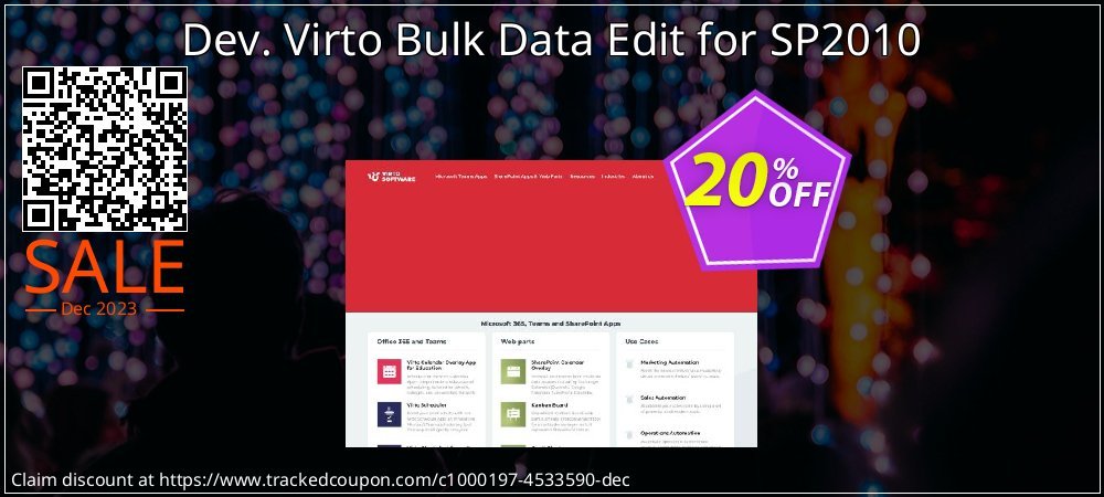 Dev. Virto Bulk Data Edit for SP2010 coupon on National Walking Day offering discount