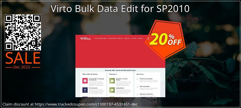 Virto Bulk Data Edit for SP2010 coupon on World Party Day offer