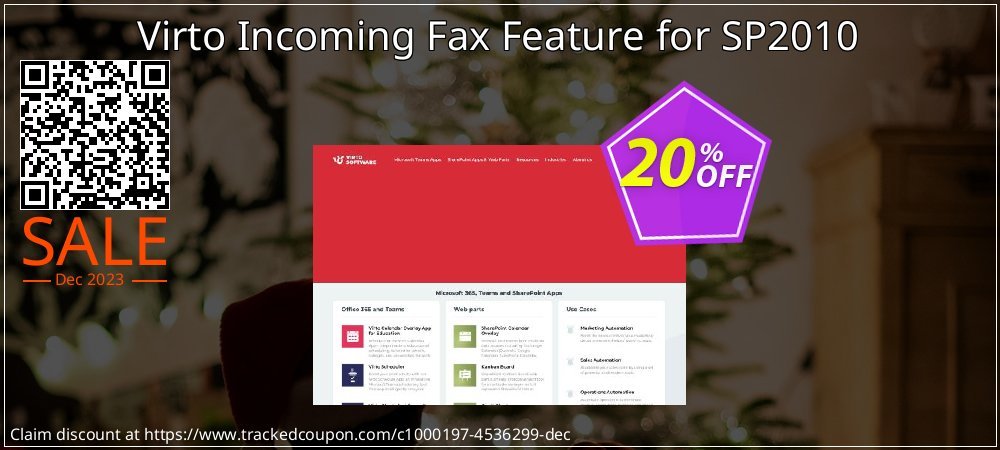Get 20% OFF Virto Incoming Fax Feature for SP2010 offer